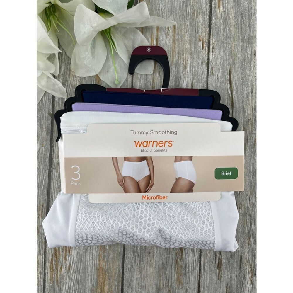 Tummy-Smoothing Comfort Microfiber Brief Panty Underwear 3-Pack Size S
